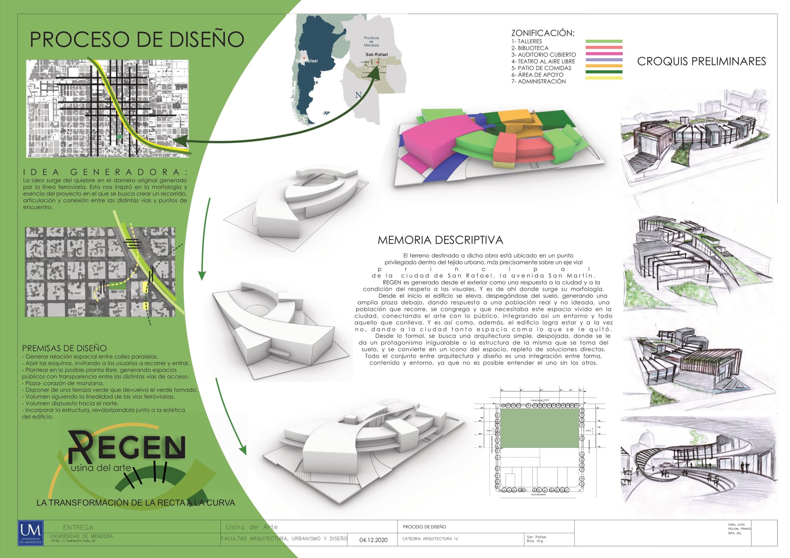 Render de la plaza y escalinata de REGEN con gente
